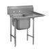 Advance Tabco 9-21-20-24R 50" 1 Compartment Sink w/ 20"L x 20"W Bowl, 12" Deep-cityfoodequipment.com