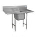 Advance Tabco 9-21-20-24RL 70" 1 Compartment Sink w/ 20"L x 20"W Bowl, 12" Deep-cityfoodequipment.com