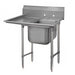 Advance Tabco 9-21-20-36L 62" 1 Compartment Sink w/ 20"L x 20"W Bowl, 12" Deep-cityfoodequipment.com