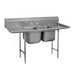 Advance Tabco 9-22-40-18RL 81" 2 Compartment Sink w/ 20"L x 20"W Bowl, 12" Deep-cityfoodequipment.com