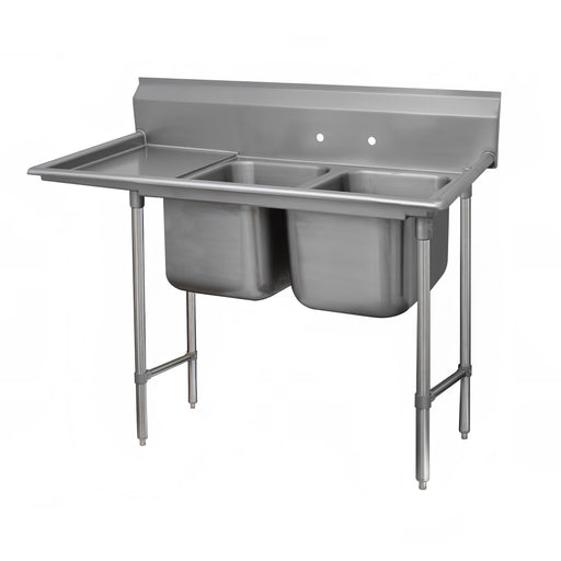 Advance Tabco 9-22-40-24L 73" 2 Compartment Sink w/ 20"L x 20"W Bowl, 12" Deep-cityfoodequipment.com