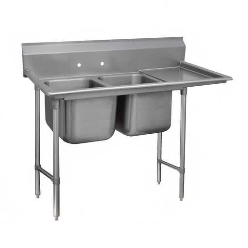 Advance Tabco 9-22-40-24R 73" 2 Compartment Sink w/ 20"L x 20"W Bowl, 12" Deep-cityfoodequipment.com