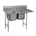 Advance Tabco 9-22-40-24R 73" 2 Compartment Sink w/ 20"L x 20"W Bowl, 12" Deep-cityfoodequipment.com