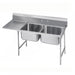 Advance Tabco 9-22-40-36L 85" 2 Compartment Sink w/ 20"L x 20"W Bowl, 12" Deep-cityfoodequipment.com