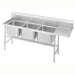 Advance Tabco 9-23-60-36R 107" 3 Compartment Sink w/ 20"L x 20"W Bowl, 12" Deep-cityfoodequipment.com