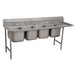 Advance Tabco 9-4-72-18R 95" 4 Compartment Sink w/ 16"L x 20"W Bowl, 12" Deep-cityfoodequipment.com