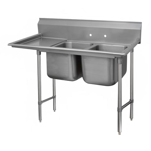 Advance Tabco 9-42-48-36L 93" 2 Compartment Sink w/ 24"L x 24"W Bowl, 12" Deep-cityfoodequipment.com