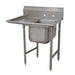 Advance Tabco 93-1-24-18L 40" 1 Compartment Sink w/ 16"L x 20"W Bowl, 12" Deep-cityfoodequipment.com