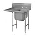 Advance Tabco 93-1-24-24L 46" 1 Compartment Sink w/ 16"L x 20"W Bowl, 12" Deep-cityfoodequipment.com