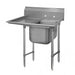 Advance Tabco 93-1-24-36L 58" 1 Compartment Sink w/ 16"L x 20"W Bowl, 12" Deep-cityfoodequipment.com