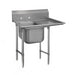 Advance Tabco 93-1-24-36R 58" 1 Compartment Sink w/ 16"L x 20"W Bowl, 12" Deep-cityfoodequipment.com