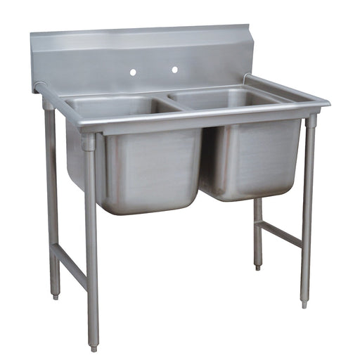 Advance Tabco 93-2-36 46" 2 Compartment Sink w/ 16"L x 20"W Bowl, 12" Deep-cityfoodequipment.com