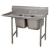 Advance Tabco 93-2-36-18L 59" 2 Compartment Sink w/ 16"L x 20"W Bowl, 12" Deep-cityfoodequipment.com