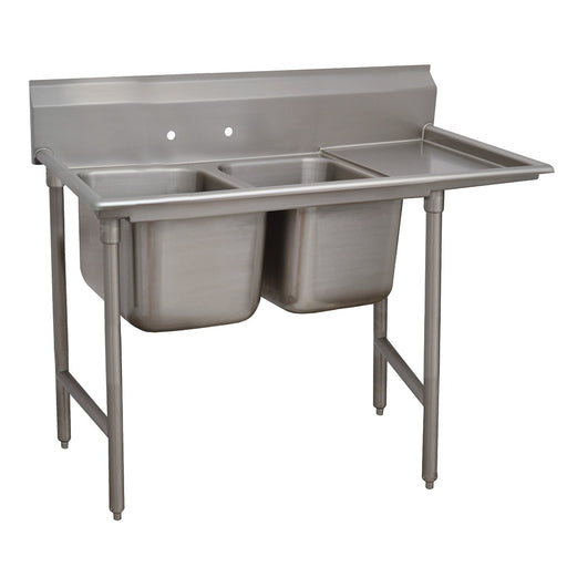 Advance Tabco 93-2-36-18R 59" 2 Compartment Sink w/ 16"L x 20"W Bowl, 12" Deep-cityfoodequipment.com
