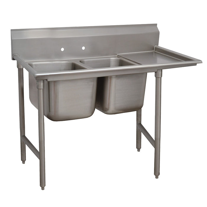 Advance Tabco 93-2-36-18R 59" 2 Compartment Sink w/ 16"L x 20"W Bowl, 12" Deep-cityfoodequipment.com