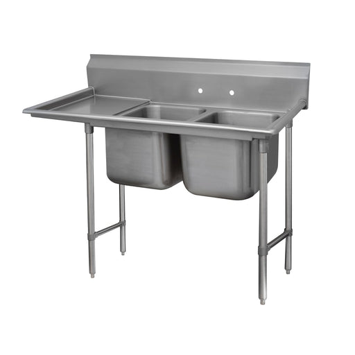 Advance Tabco 93-2-36-24L 65" 2 Compartment Sink w/ 16"L x 20"W Bowl, 12" Deep-cityfoodequipment.com
