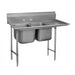 Advance Tabco 93-2-36-24R 65" 2 Compartment Sink w/ 16"L x 20"W Bowl, 12" Deep-cityfoodequipment.com