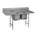 Advance Tabco 93-2-36-24RL 85" 2 Compartment Sink w/ 16"L x 20"W Bowl, 12" Deep-cityfoodequipment.com