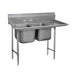 Advance Tabco 93-2-36-36R 77" 2 Compartment Sink w/ 16"L x 20"W Bowl, 12" Deep-cityfoodequipment.com