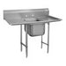 Advance Tabco 93-21-20-18RL 58" 1 Compartment Sink w/ 20"L x 20"W Bowl, 12" Deep-cityfoodequipment.com