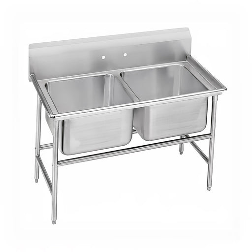 Advance Tabco 93-22-40 54" 2 Compartment Sink w/ 20"L x 20"W Bowl, 12" Deep-cityfoodequipment.com