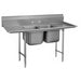 Advance Tabco 93-22-40-18RL 81" 2 Compartment Sink w/ 20"L x 20"W Bowl, 12" Deep-cityfoodequipment.com