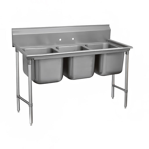 Advance Tabco 93-23-60 76" 3 Compartment Sink w/ 20"L x 20"W Bowl, 12" Deep-cityfoodequipment.com