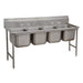 Advance Tabco 93-4-72 83" 4 Compartment Sink w/ 16"L x 20"W Bowl, 12" Deep-cityfoodequipment.com