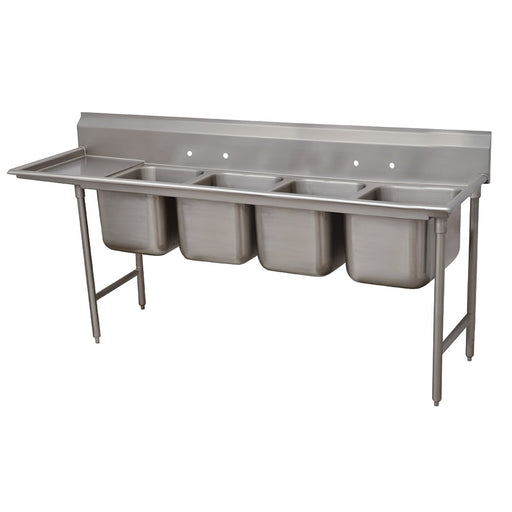 Advance Tabco 93-4-72-18L 95" 4 Compartment Sink w/ 16"L x 20"W Bowl, 12" Deep-cityfoodequipment.com