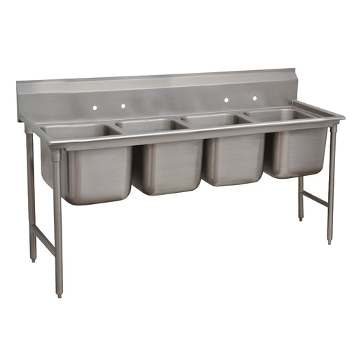 Advance Tabco 93-4-72-18RL 110" 4 Compartment Sink w/ 16"L x 20"W Bowl, 12" Deep-cityfoodequipment.com