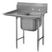 Advance Tabco 93-41-24-24L 54" 1 Compartment Sink w/ 24"L x 24"W Bowl, 12" Deep-cityfoodequipment.com