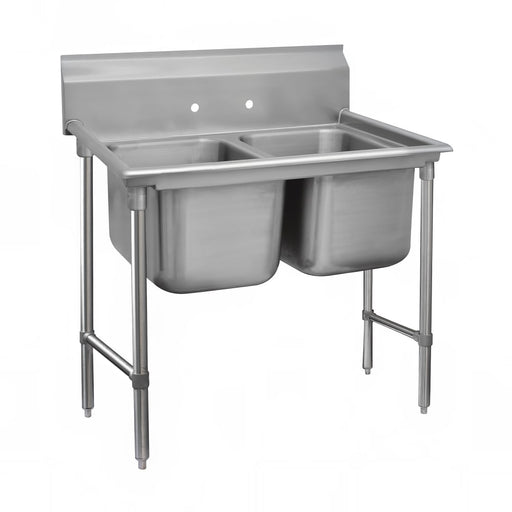 Advance Tabco 93-42-48 62" 2 Compartment Sink w/ 24"L x 24"W Bowl, 12" Deep-cityfoodequipment.com