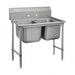 Advance Tabco 93-42-48 62" 2 Compartment Sink w/ 24"L x 24"W Bowl, 12" Deep-cityfoodequipment.com