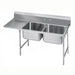 Advance Tabco 93-42-48-36L 93" 2 Compartment Sink w/ 24"L x 24"W Bowl, 12" Deep-cityfoodequipment.com