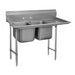 Advance Tabco 93-42-48-36R 93" 2 Compartment Sink w/ 24"L x 24"W Bowl, 12" Deep-cityfoodequipment.com
