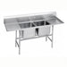 Advance Tabco 93-42-48-36RL 125" 2 Compartment Sink w/ 24"L x 24"W Bowl, 12" Deep-cityfoodequipment.com
