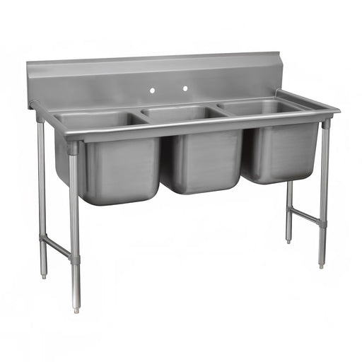 Advance Tabco 93-43-72 86" 3 Compartment Sink w/ 24"L x 24"W Bowl, 12" Deep-cityfoodequipment.com