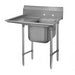 Advance Tabco 93-81-20-18L 44" 1 Compartment Sink w/ 20"L x 28"W Bowl, 12" Deep-cityfoodequipment.com
