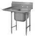 Advance Tabco 93-81-20-36L 62" 1 Compartment Sink w/ 20"L x 28"W Bowl, 12" Deep-cityfoodequipment.com