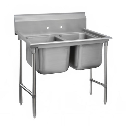 Advance Tabco 93-82-40 54" 2 Compartment Sink w/ 20"L x 28"W Bowl, 12" Deep-cityfoodequipment.com