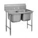 Advance Tabco 93-82-40 54" 2 Compartment Sink w/ 20"L x 28"W Bowl, 12" Deep-cityfoodequipment.com