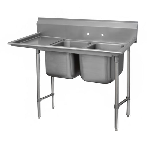 Advance Tabco 93-82-40-24L 72" 2 Compartment Sink w/ 20"L x 28"W Bowl, 12" Deep-cityfoodequipment.com