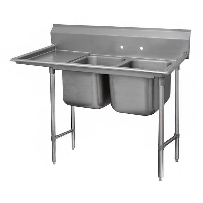Advance Tabco 93-82-40-24L 72" 2 Compartment Sink w/ 20"L x 28"W Bowl, 12" Deep-cityfoodequipment.com