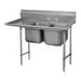 Advance Tabco 93-82-40-24L 72" 2 Compartment Sink w/ 20"L x 28"W Bowl, 12" Deep-cityfoodequipment.com