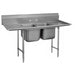 Advance Tabco 93-82-40-24RL 93" 2 Compartment Sink w/ 20"L x 28"W Bowl, 12" Deep-cityfoodequipment.com