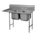 Advance Tabco 93-82-40-36L 85" 2 Compartment Sink w/ 20"L x 28"W Bowl, 12" Deep-cityfoodequipment.com
