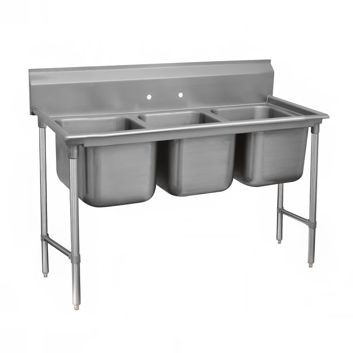 Advance Tabco 93-83-60 76" 3 Compartment Sink w/ 20"L x 28"W Bowl, 12" Deep-cityfoodequipment.com