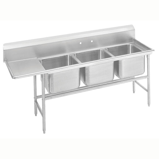 Advance Tabco 93-83-60-18L 89" 3 Compartment Sink w/ 20"L x 28"W Bowl, 12" Deep-cityfoodequipment.com