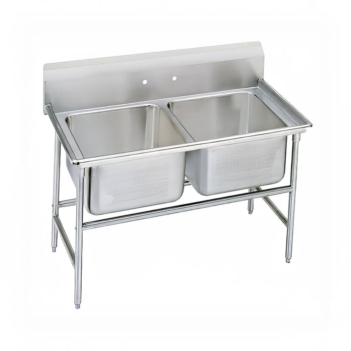 Advance Tabco 94-2-36 46" 2 Compartment Sink w/ 16"L x 20"W Bowl, 14" Deep-cityfoodequipment.com