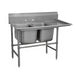 Advance Tabco 94-2-36-24R 65" 2 Compartment Sink w/ 16"L x 20"W Bowl, 14" Deep-cityfoodequipment.com